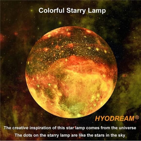 5.9 inch Moon Lamp Kids Night Light Galaxy Lamp Rechargeable Battery Touch - Picture 9 of 14